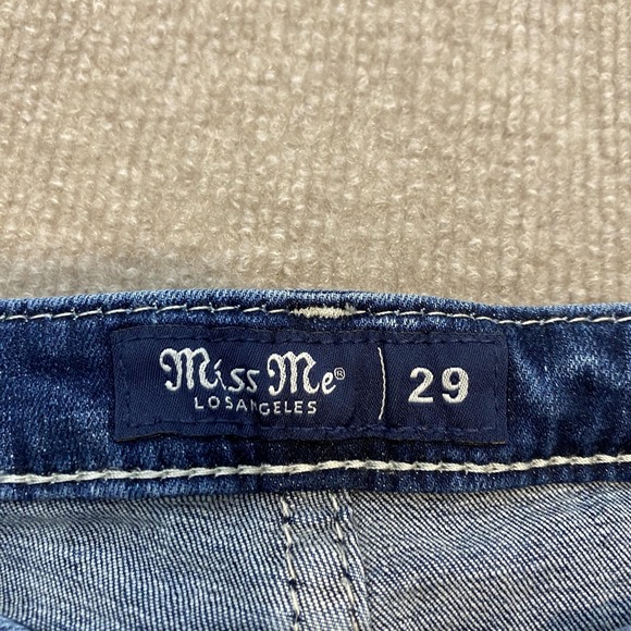 Miss Me Bootcut Jeans Womens 29 Medium Wash Stretch Rhinestone Embroidered Boho - Picture 4 of 13